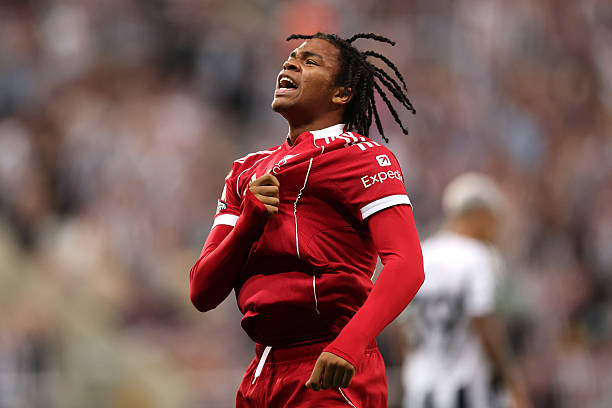 Rio Ngumoha celebrating after scoring the match winner vs Newcastle