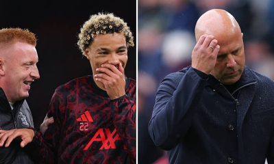 Will Still and Ekitike pre-match and Arne Slot in the other image