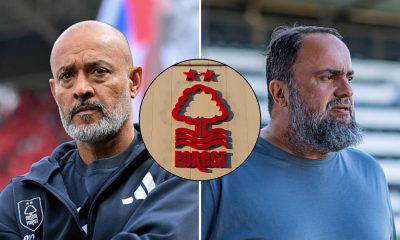 Nuno Espirito Santo, Evangelos Marinakis and the Forest crest.