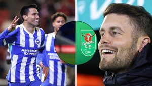 Diego Gomez scores for Fabian Hurzeler's Brighton in Carabao Cup.