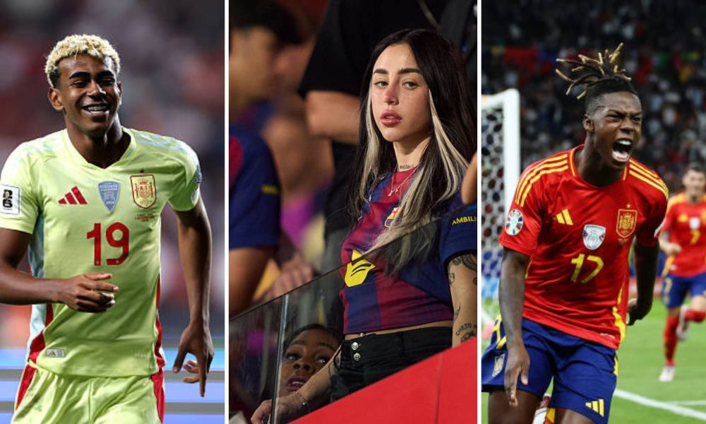 Collage featuring Lamine Yamal, Nicki Nicole, and Nico Williams