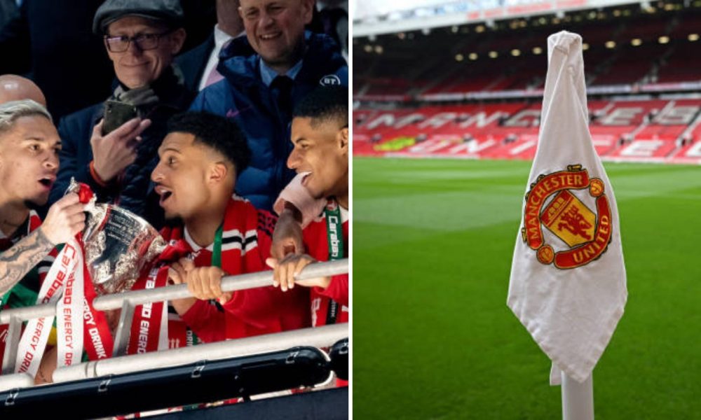 Antony with Jadon Sancho and Marcus Rashford.