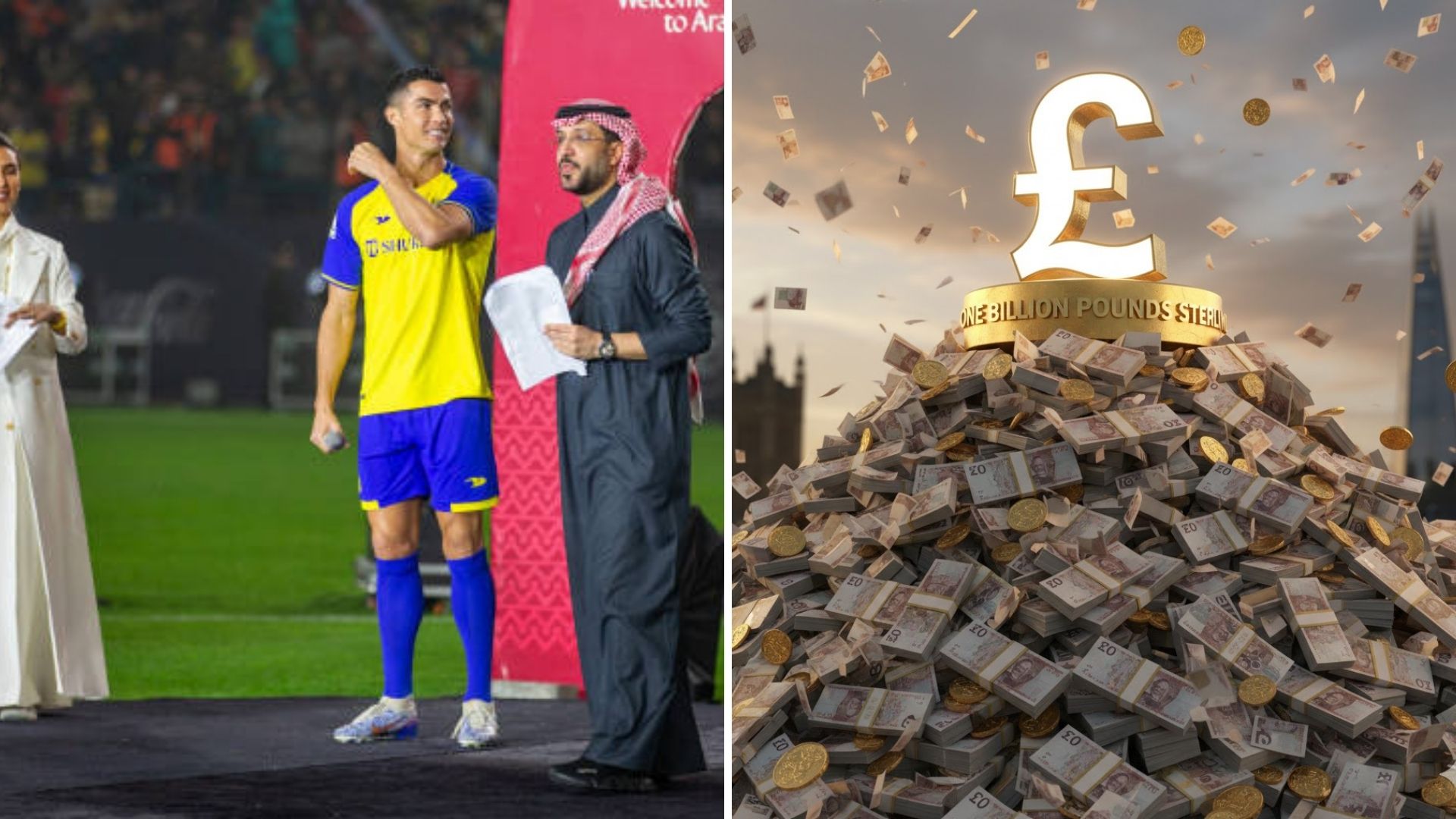 Cristiano Ronaldo becomes first footballer to reach billionaire status.