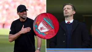 Jurgen Klopp, Michael Edwards and Liverpool logo.