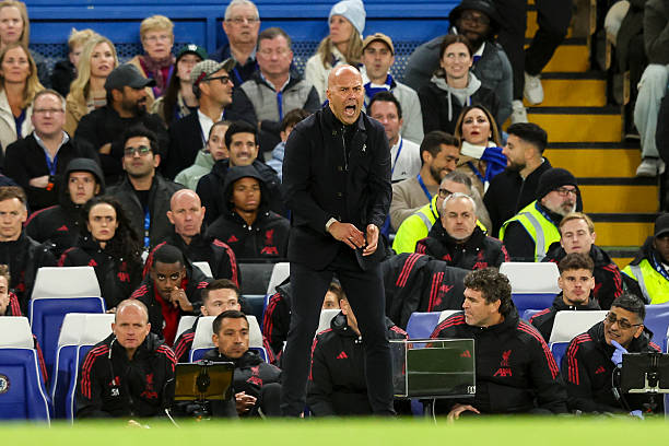 Furious Arne Slot on the touchline