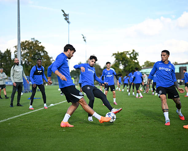Chelsea players in training