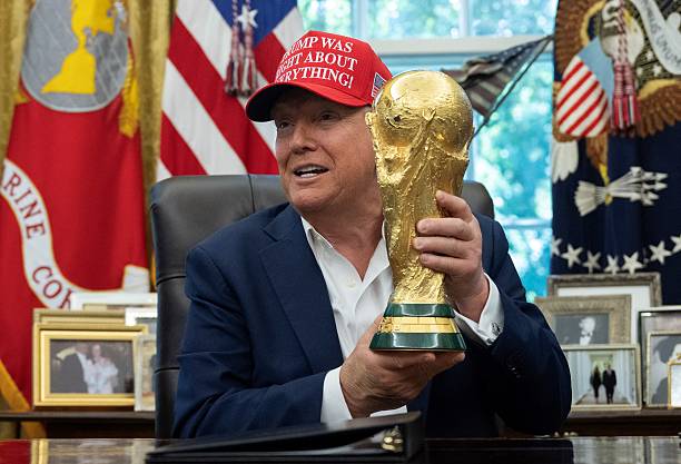President Trump with the World Cup trophy