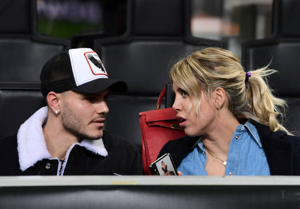 Wanda Nara and Mauro Icardi watching on