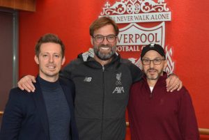Jurgen Klopp with Michael Edwards and Mike Gordon