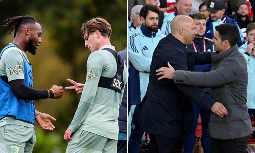 Antoine Semenyo, Alex Scott, Arne Slot and Mikel Arteta