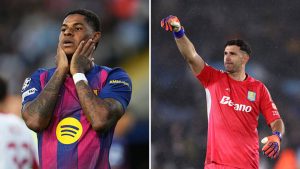 Emi Martinez and Marcus Rashford