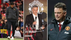 Ruben Amorim, Jose Mourinho and Louis Van Gaal