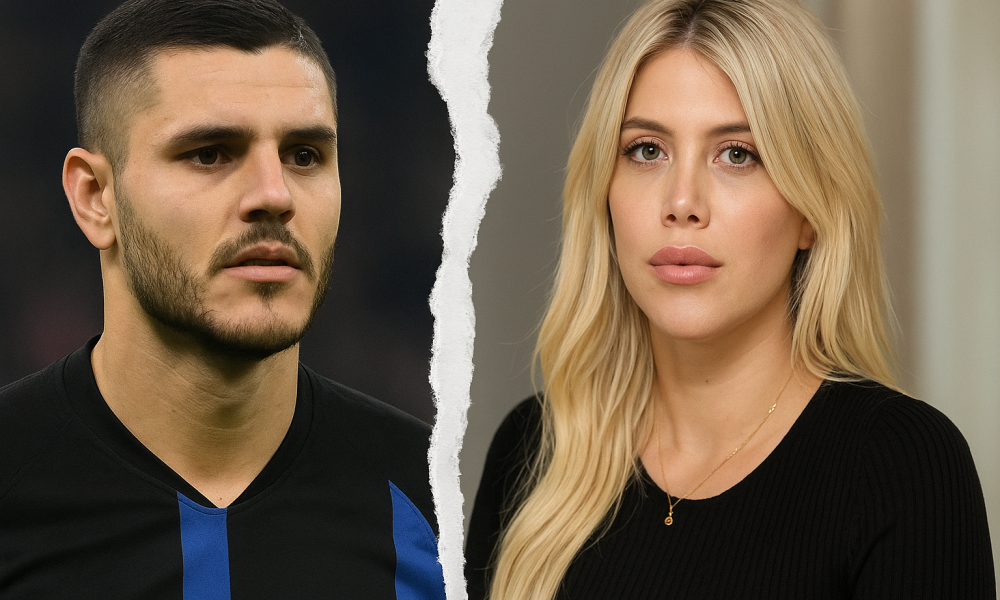 Split image of Mauro Icardi and Wanda Nara