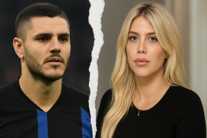 Split image of Mauro Icardi and Wanda Nara