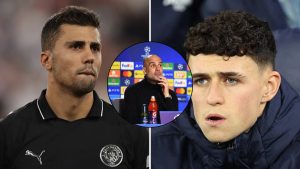 Rodri, Pep Guardiola and Foden
