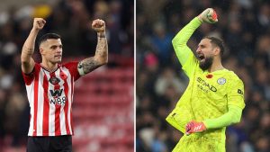 Granit Xhaka and Gianluigi Donnarumma