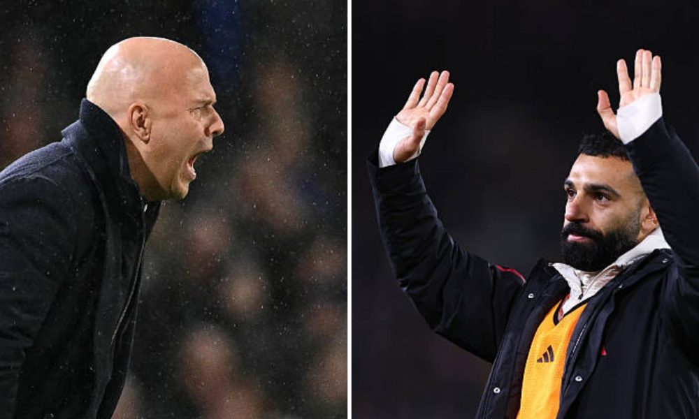 Liverpool head coach Arne Slot and Mohamed Salah