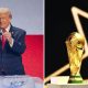 President Donald Trump and the World Cup trophy