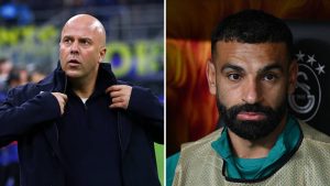 Mohamed Salah with Arne Slot in split view