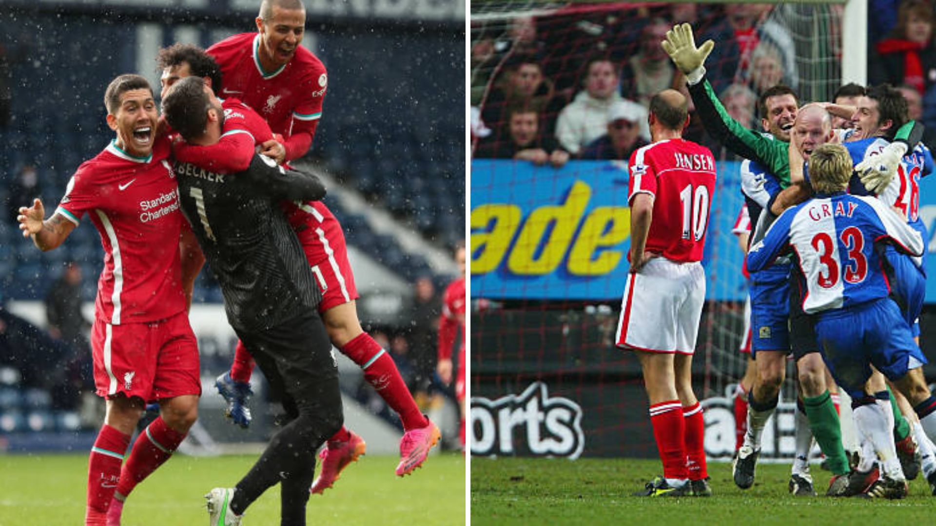 Alisson and Brad Friedel celebrate
