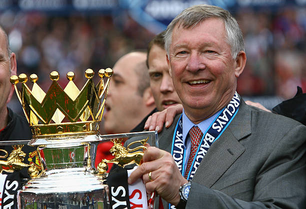 Sir Alex Ferguson with the PL trophy