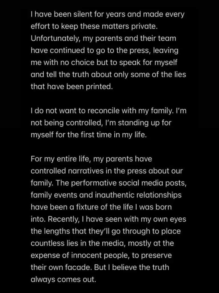 Brooklyn Peltz Beckham puts out explosive statement on Instagram against his parents David and Victoria.