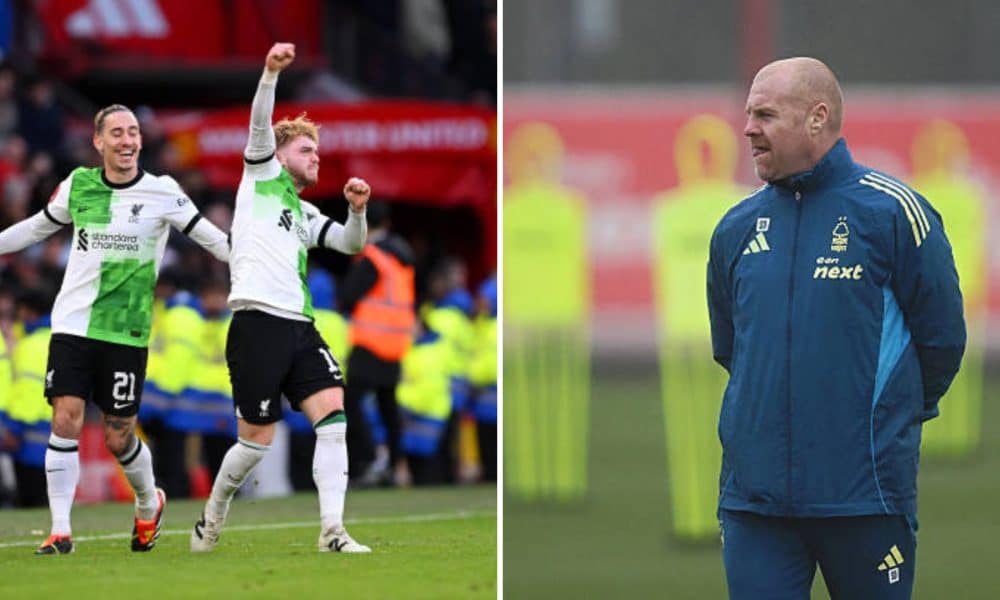 Kostas Tsimikas, Harvey Elliott and Sean Dyche