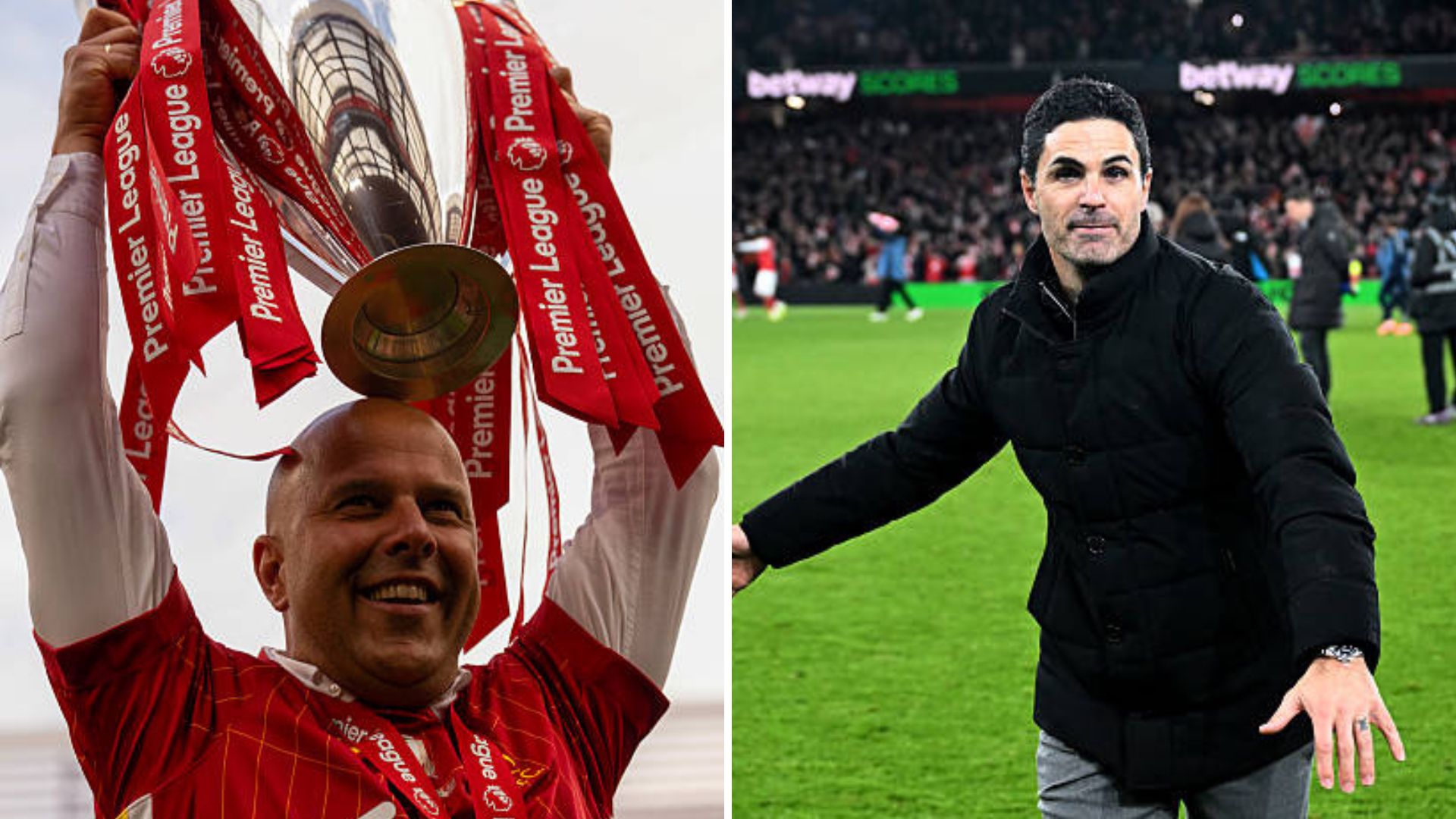 Arne Slot and Mikel Arteta