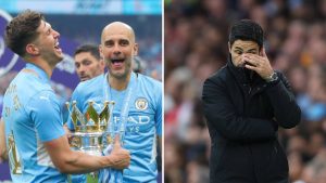 Pep Guardiola and Mikel Arteta