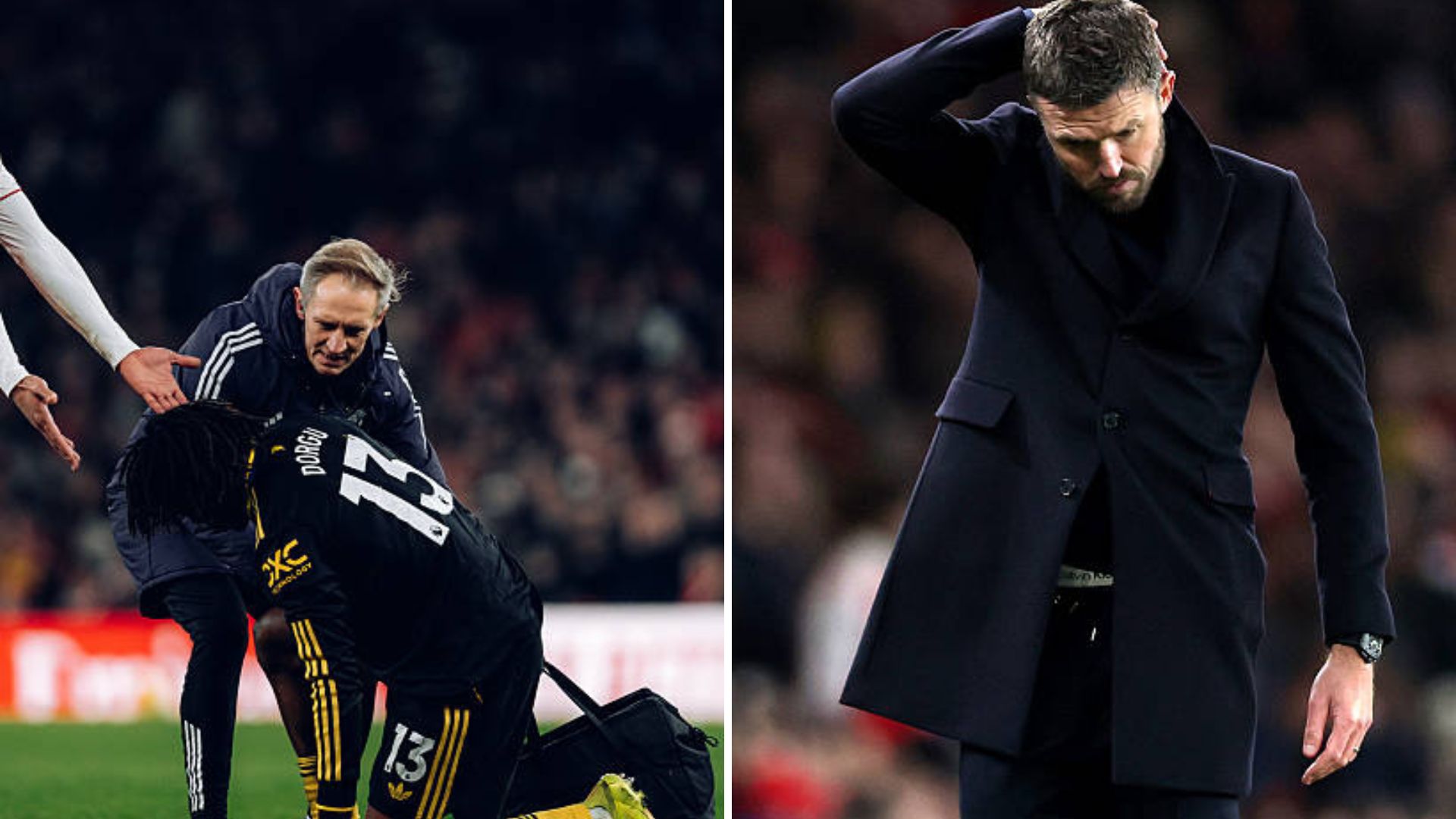 Patrick Dorgu and Michael Carrick