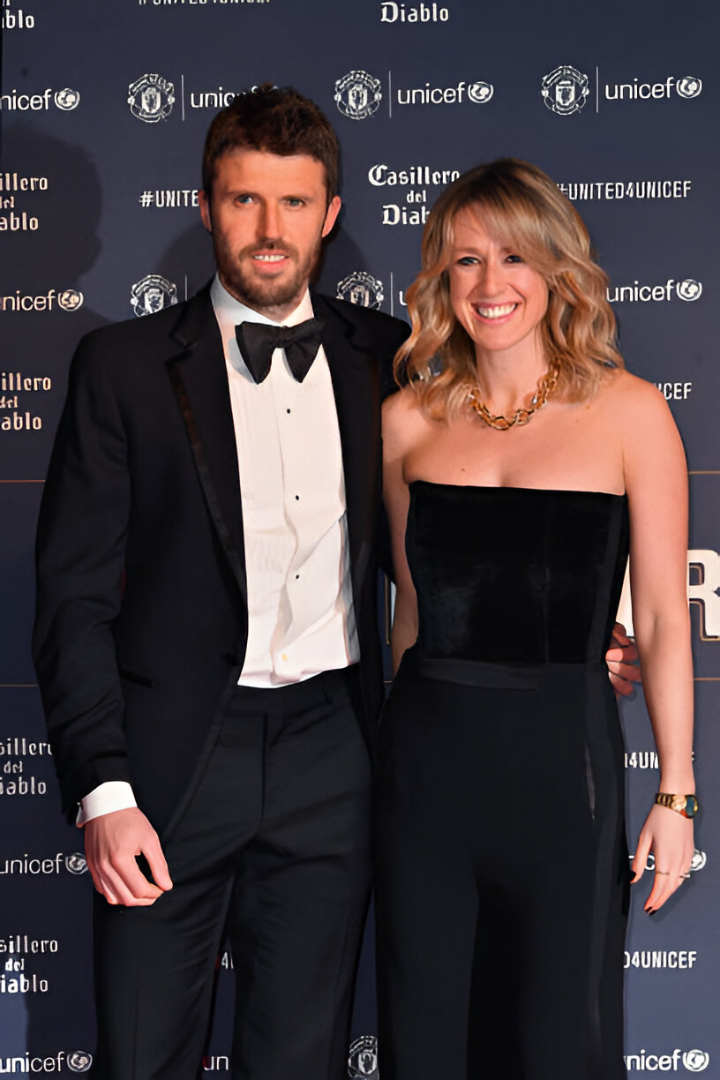 MANCHESTER, Michael Carrick and wife Lisa Roughead attend the United for Unicef Gala Dinner at Old Trafford. 