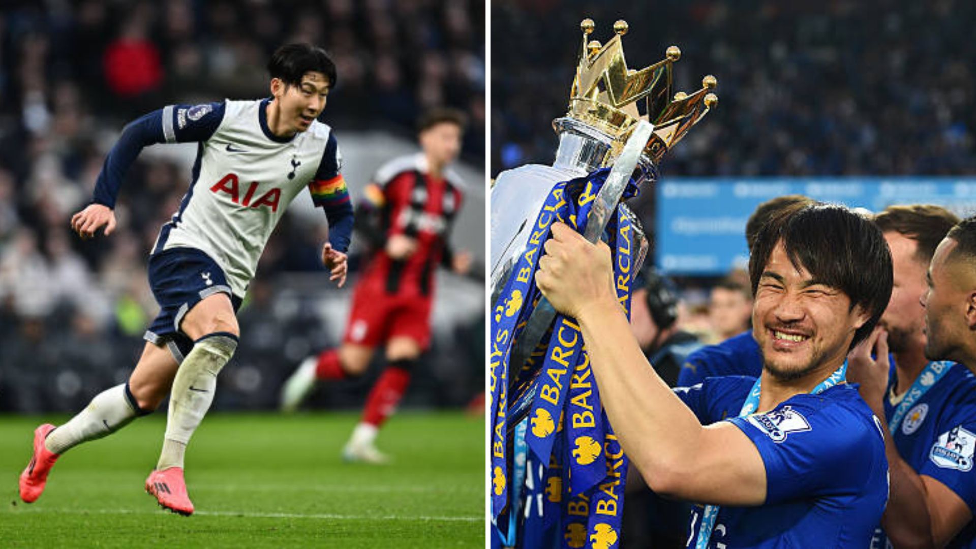 Son Heung Min and Shinji Okazaki