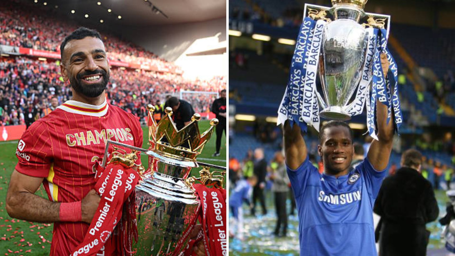 Mohamed Salah and Didier Drogba