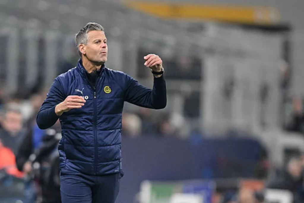 Kjetil Knutsen of FK Bodo/Glimt gestures from the touch line during match against Inter Milan