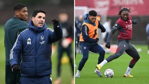 Mikel Arteta and Alex Oxlade-Chamberlain