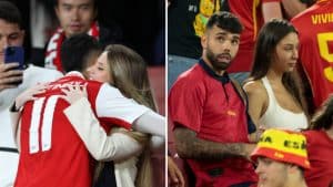 David Raya, Gabriel Martinelli with their partners