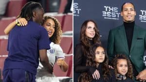 Eberechi Eze and Virgil van Dijk with their partners