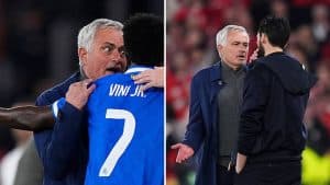 Jose Mourinho and Vinicius Jr with Alvaro Arbeloa