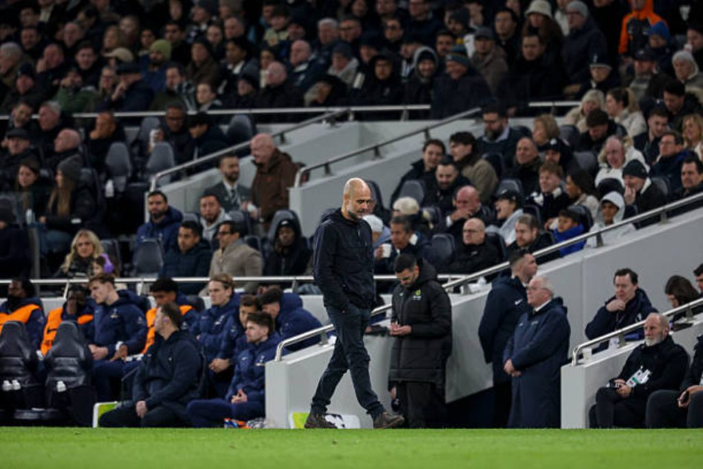 Pep Guardiola on the touchline