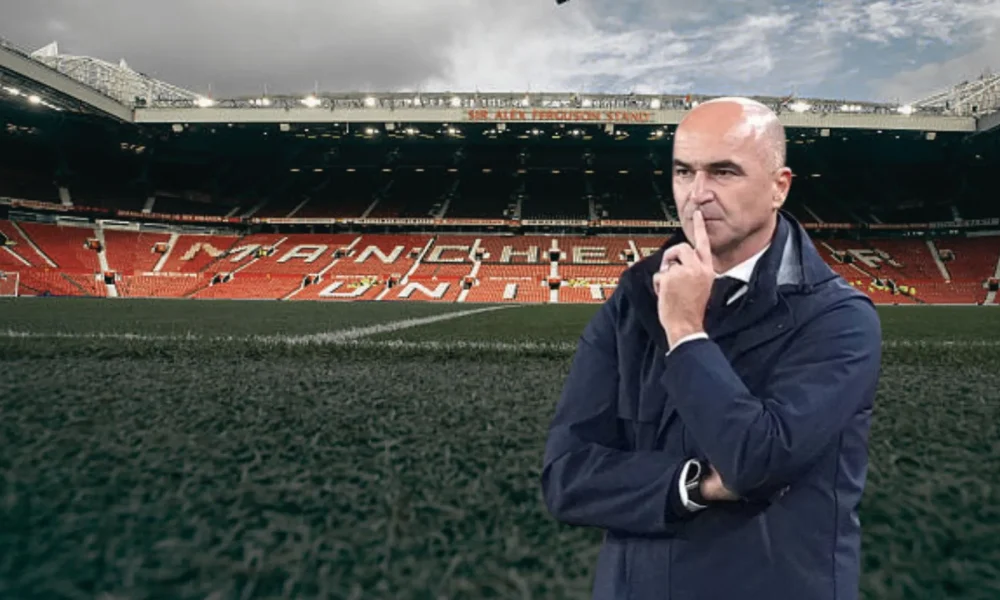 A view of Old Trafford with Roberto Martinez