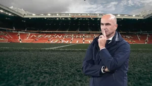 A view of Old Trafford with Roberto Martinez