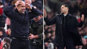 Liam Rosenior and Pep Guardiola