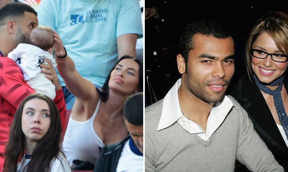 Ashley Cole with his ex-partner and Kyle Walker with his wife