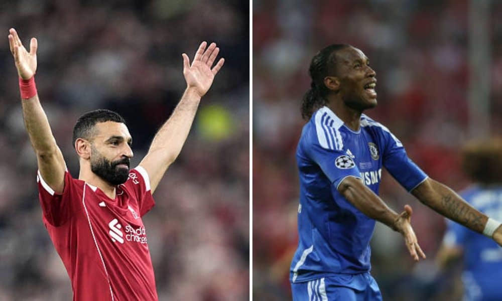 Mohamed Salah and Didier Drogba