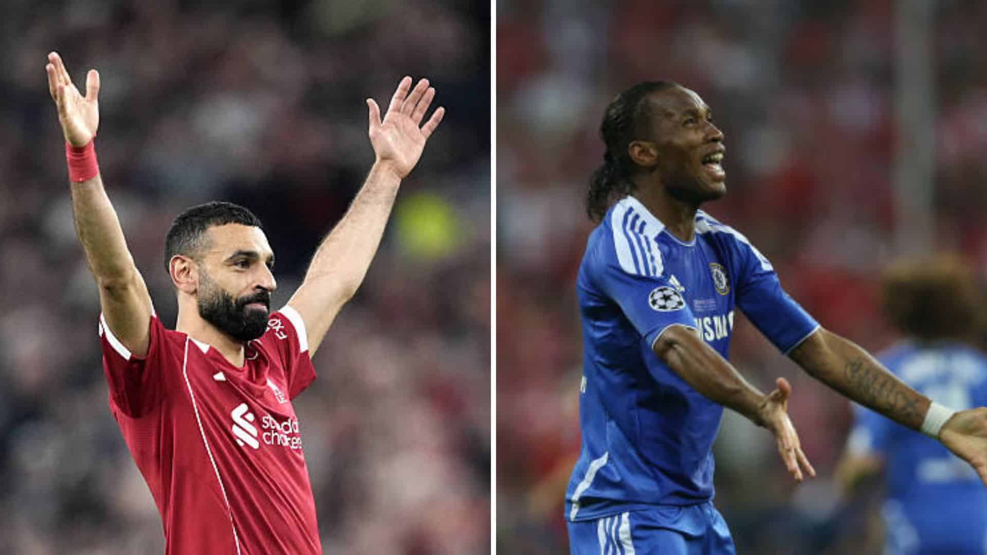 Mohamed Salah and Didier Drogba