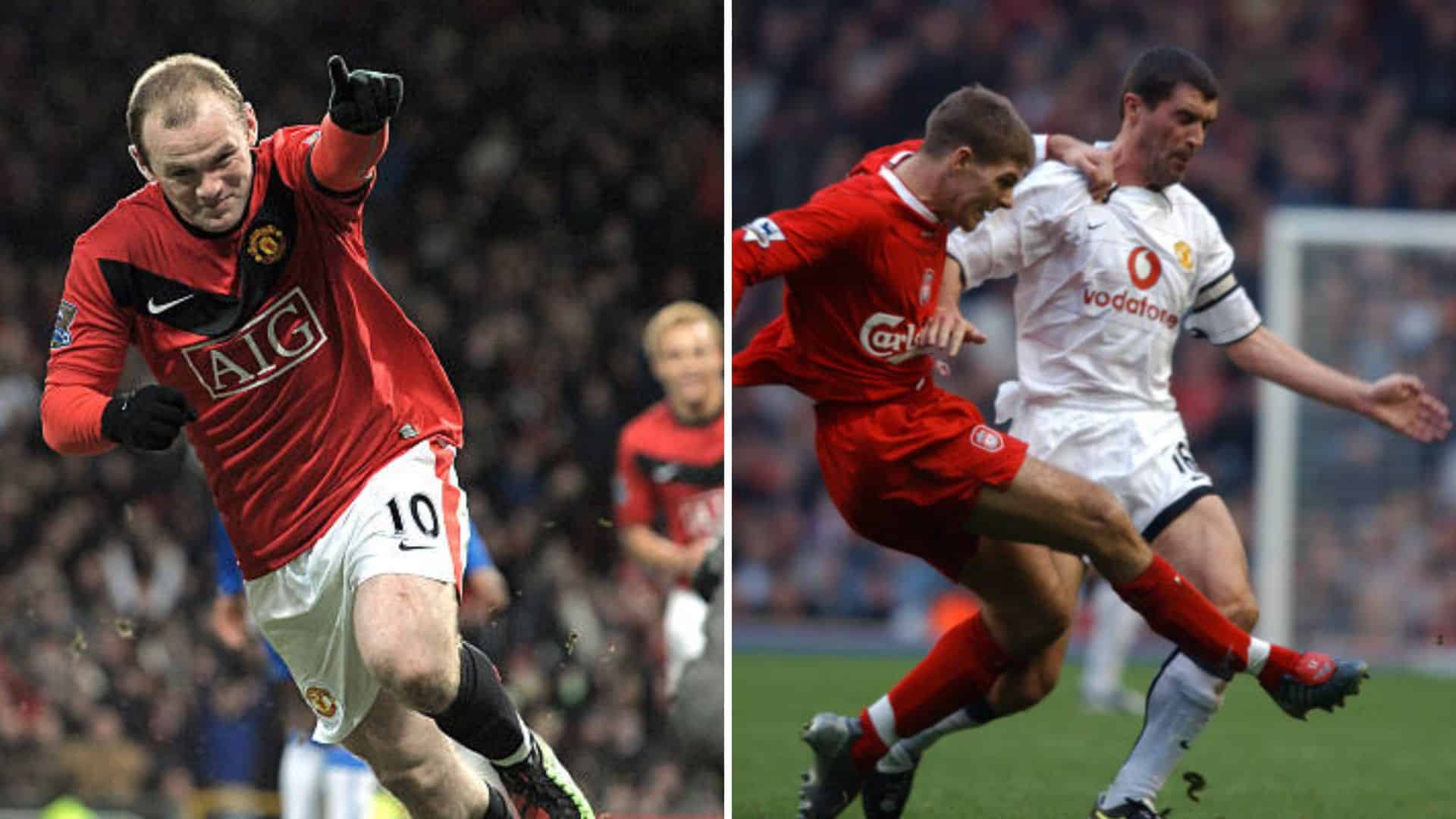 Wayne Rooney, Steven Gerrard, and Roy Keane