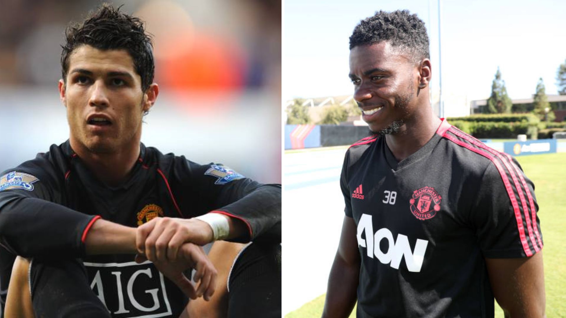 Cristiano Ronaldo and Axel Tuanzebe