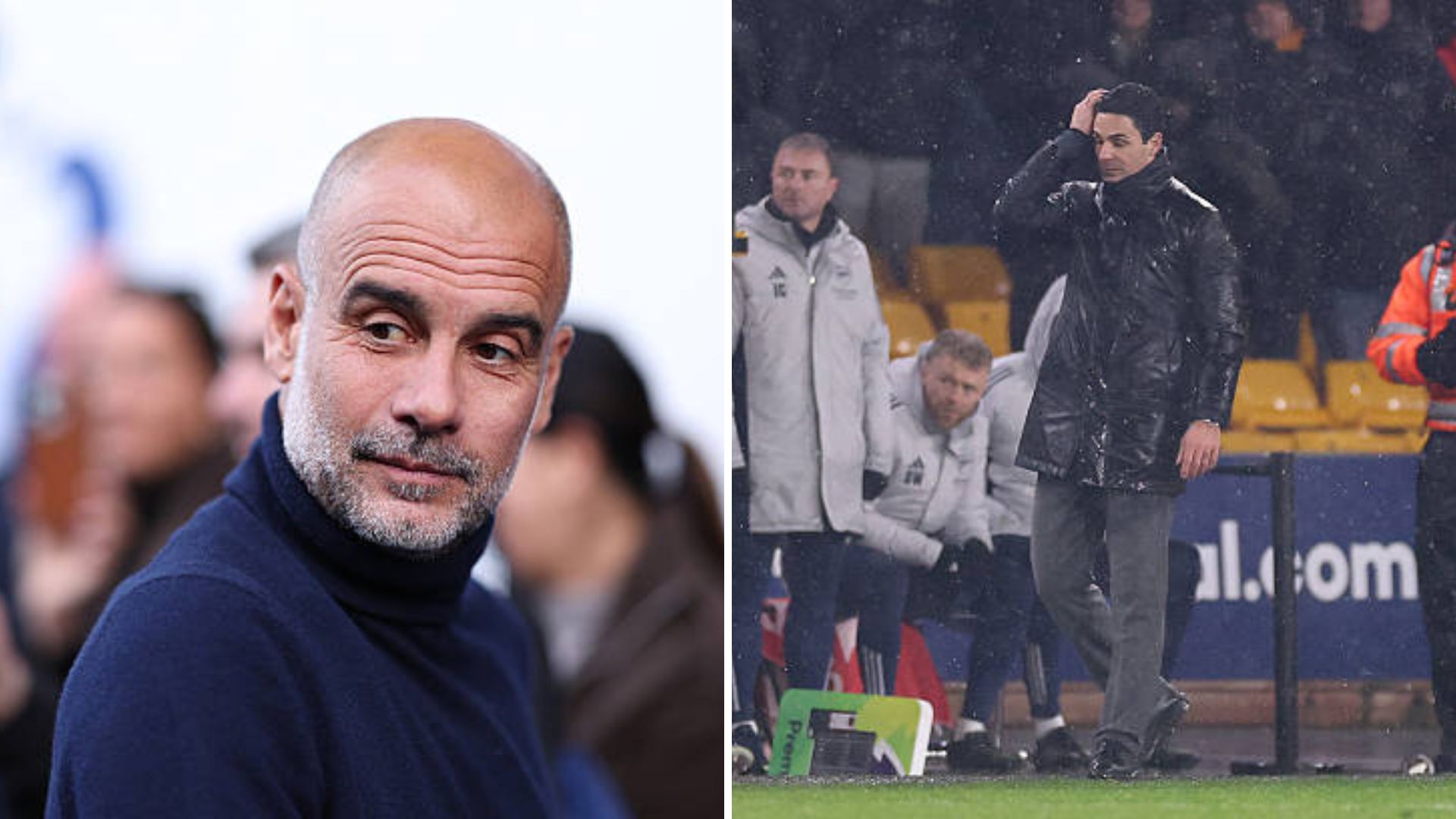 Mikel Arteta and Pep Guardiola