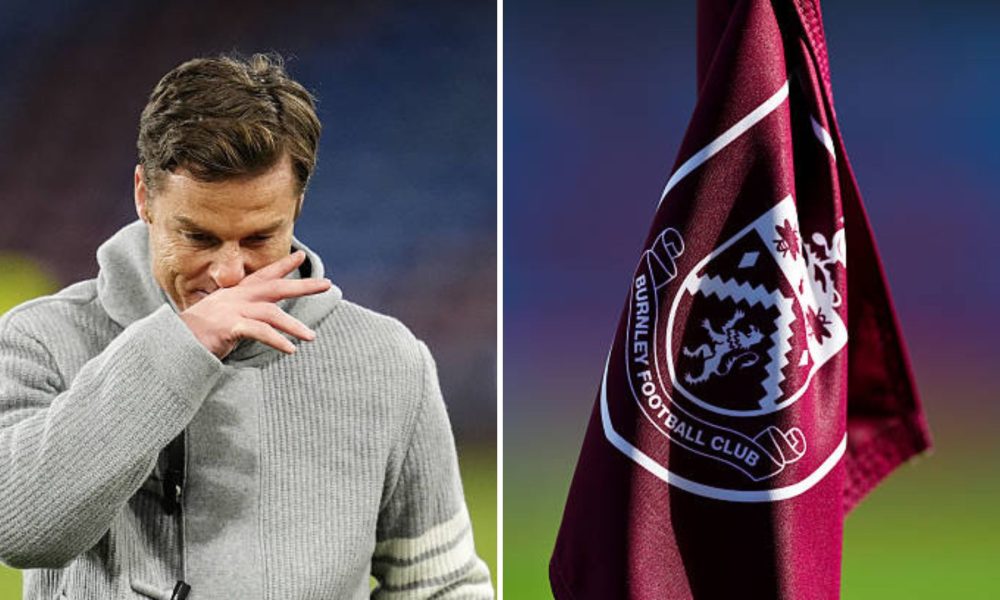 Split image featuring Scott Parker looking dejected after loss to Manchester City and the corner flag at Turf Moor.