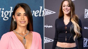 Split image featuring Antonela Roccuzzo and Tini Stoessel.